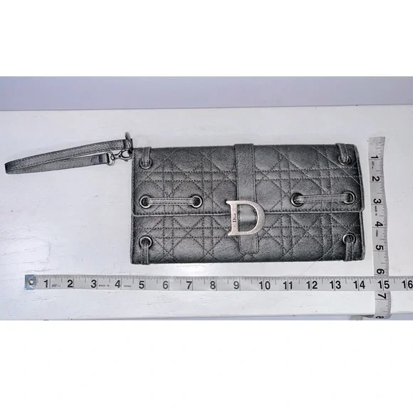 Dior Leather Cannage Stitch Wristlet Clutch Bag - Picture 5 of 8